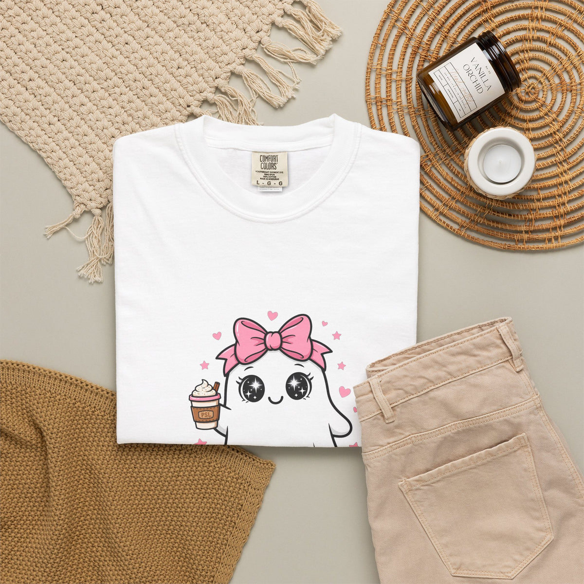 Cute Ghost Graphic Tee — 'Spooky Season' Kawaii Halloween T-Shirt